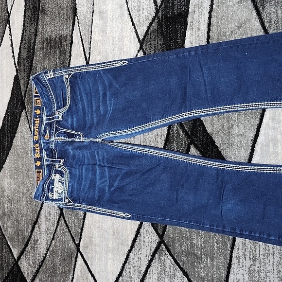 ROCK REVIVAL JANELLE EMBROIDERED RHINESTONES STUDDED BOOT-LEG DENIM JEAN - Picture 7 of 15